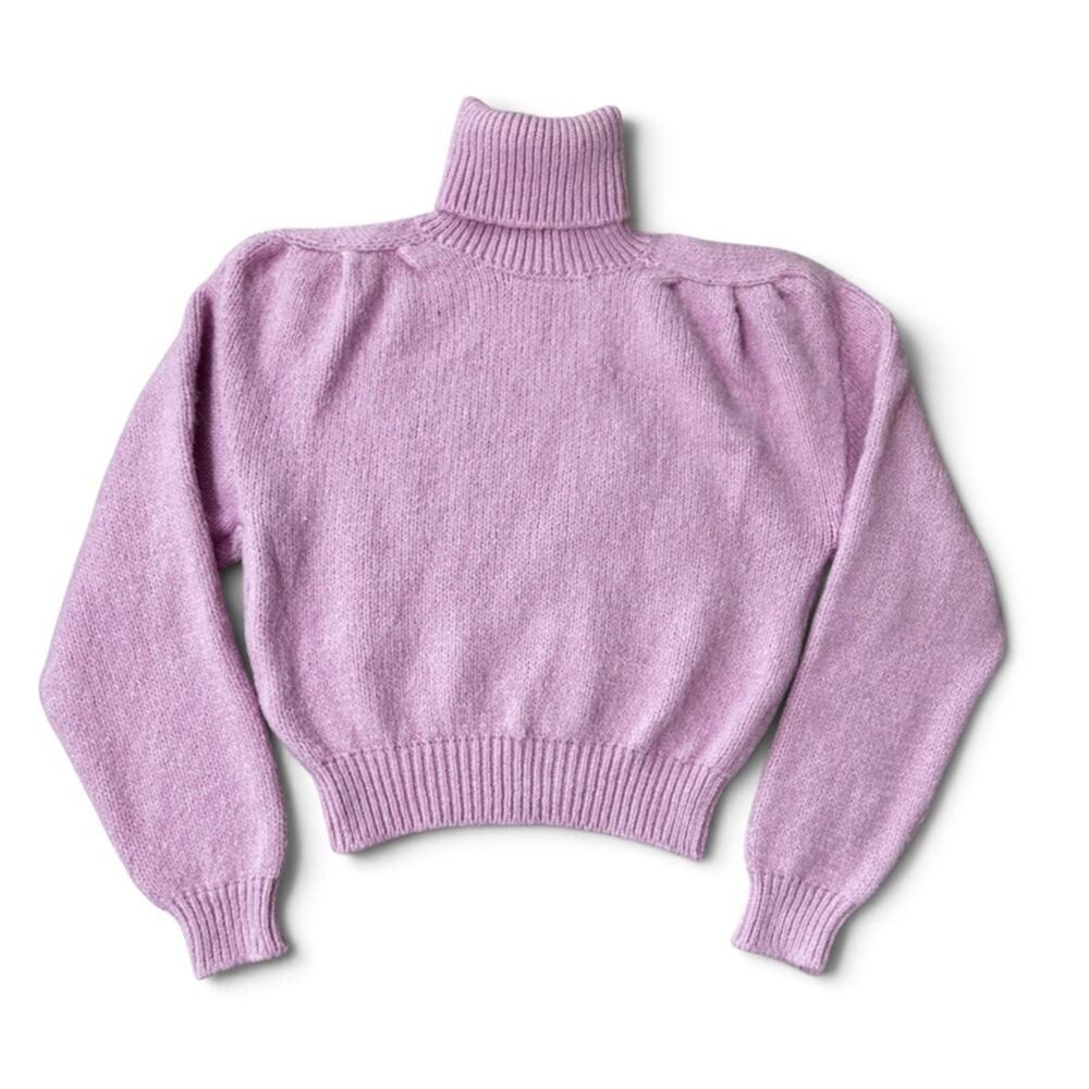 ZARA Soft Fuzzy Turtle Neck Long Sleeve Pullover Sweater Size Small Pink